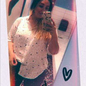 Heart and cheetah print blouse